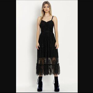 Blackmilk Late Night Lace Sweetheart Midaxi Dress